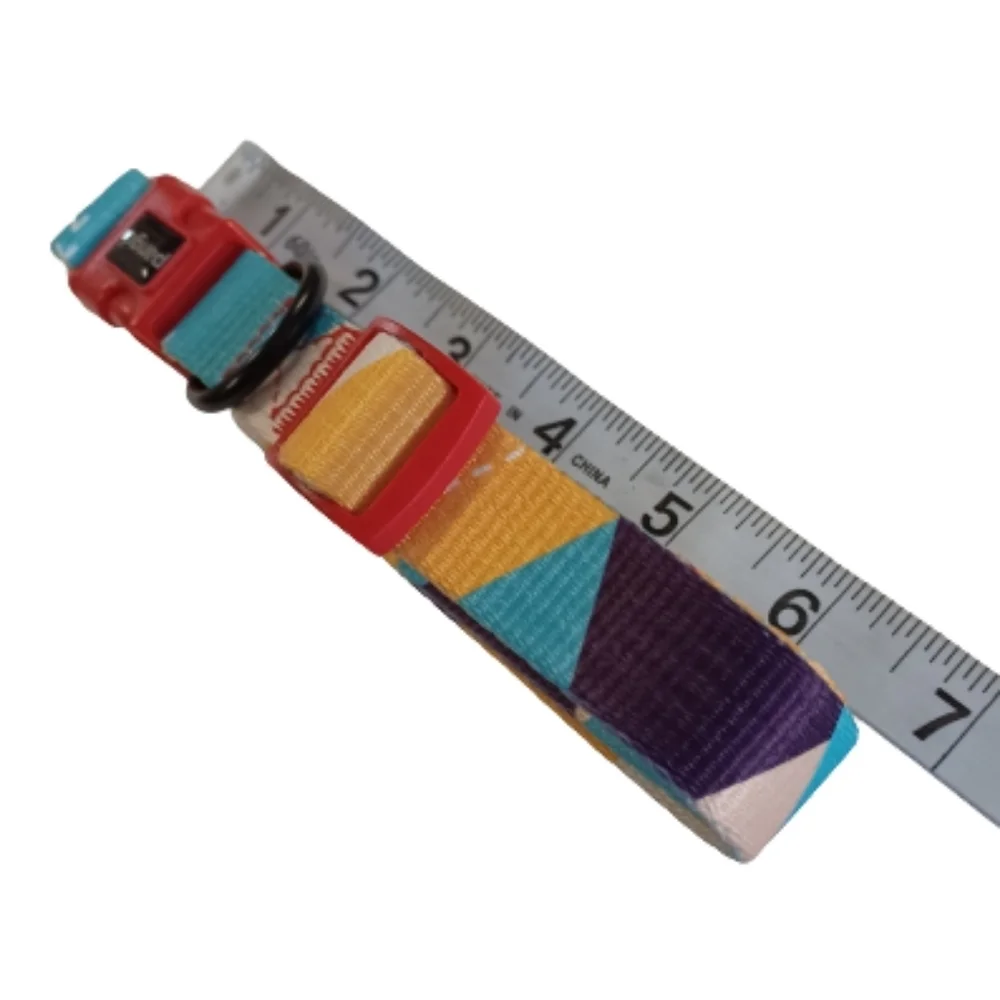Medium Dog Collar By PANGDI Pet Clasp Adjustable Colorful Funky Artistic Print
